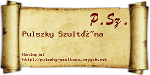 Pulszky Szultána névjegykártya